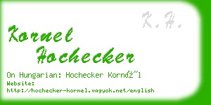 kornel hochecker business card